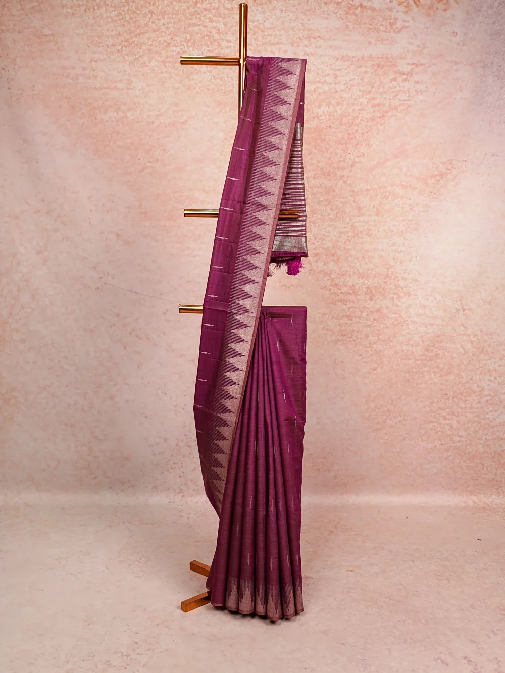 Dark Lavender Semi Tussar Saree