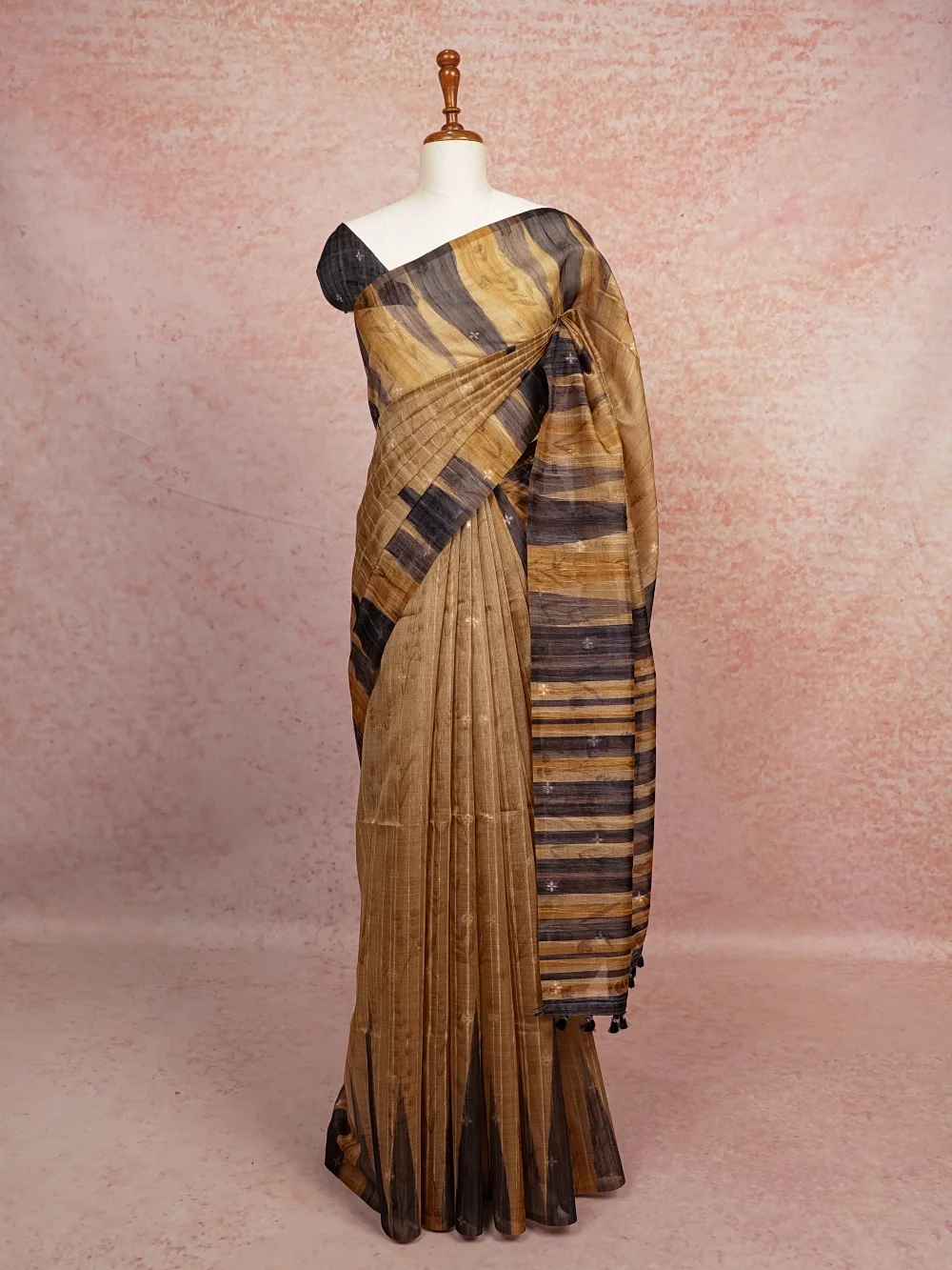 Biscuit Colour Cotton Silk Saree