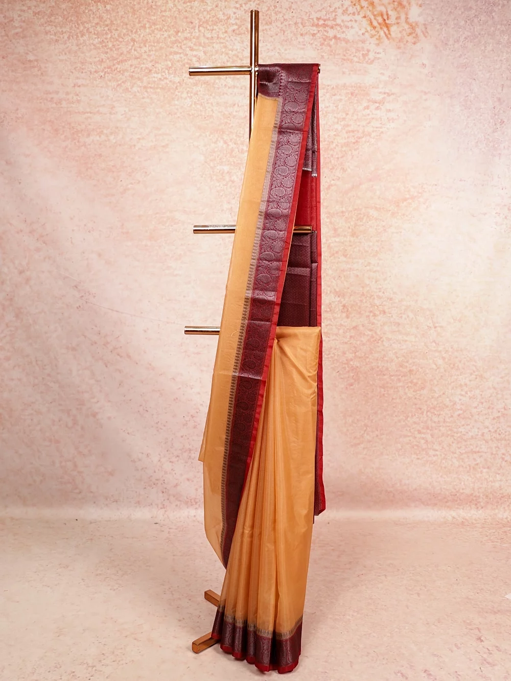 Sandal Colour Semi Banarasi Saree