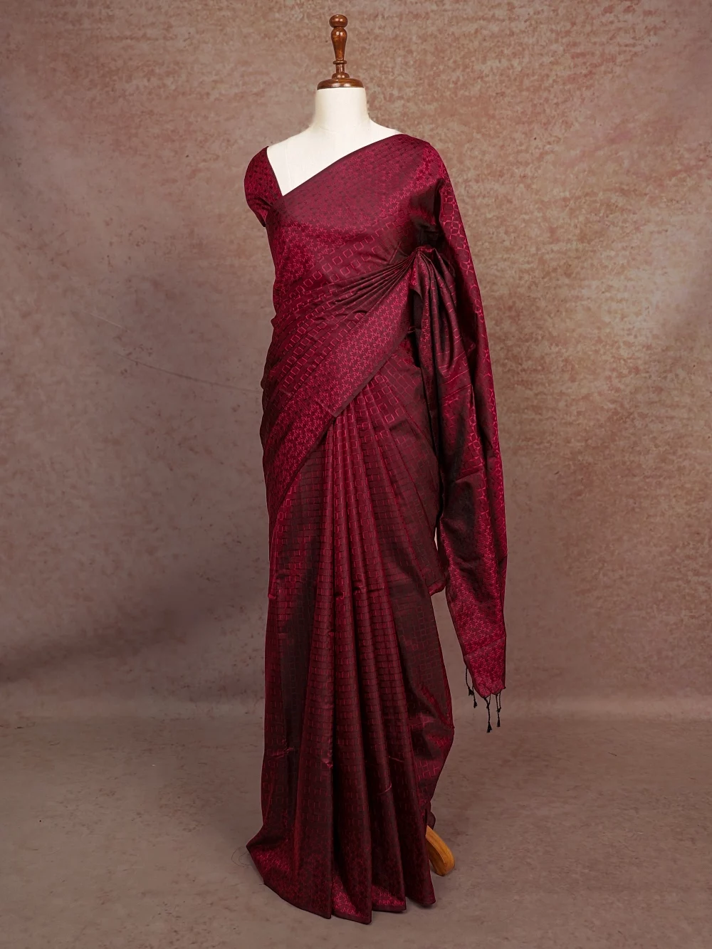 Wine Maroon Soft Silk Saree