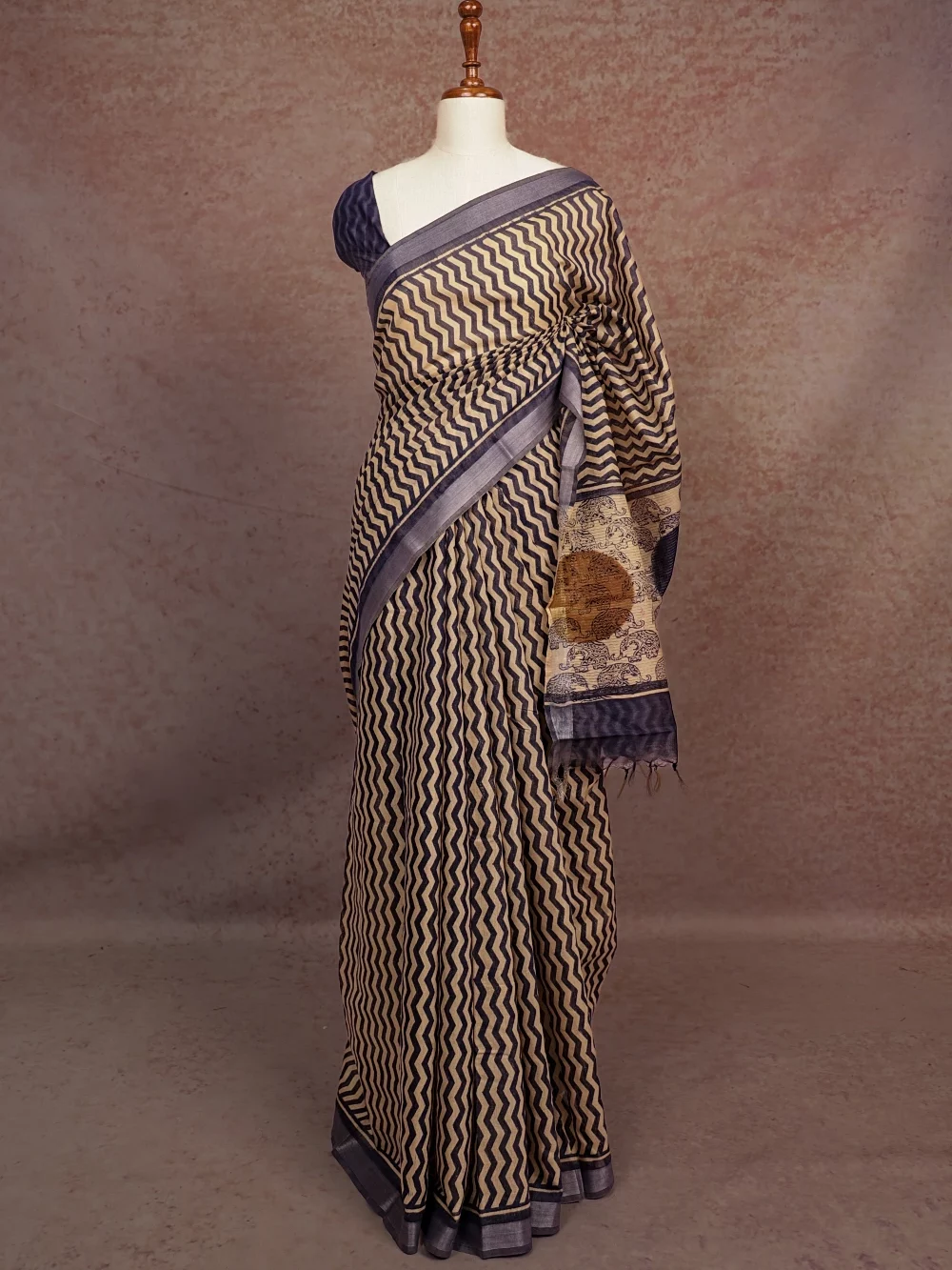 Blue Chanderi Silk Saree