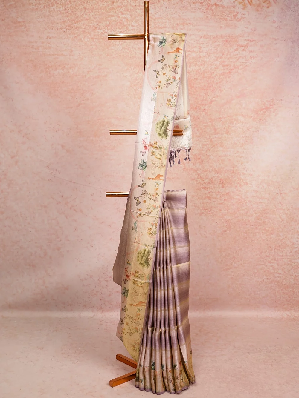 Light Lavender Tissue Silk Saree