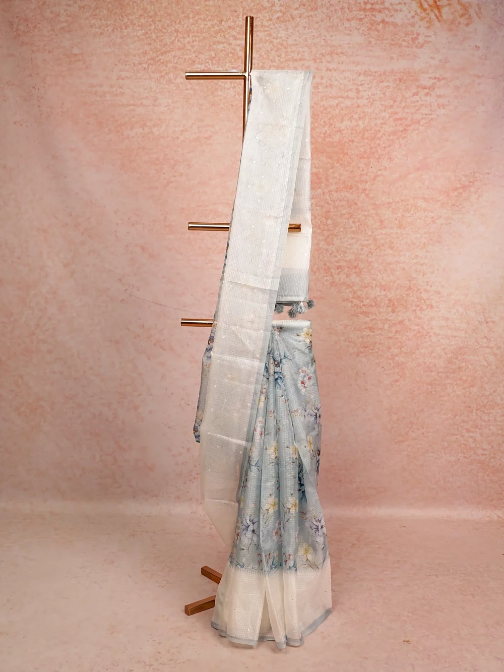 Powder Blue Silky Kota Saree