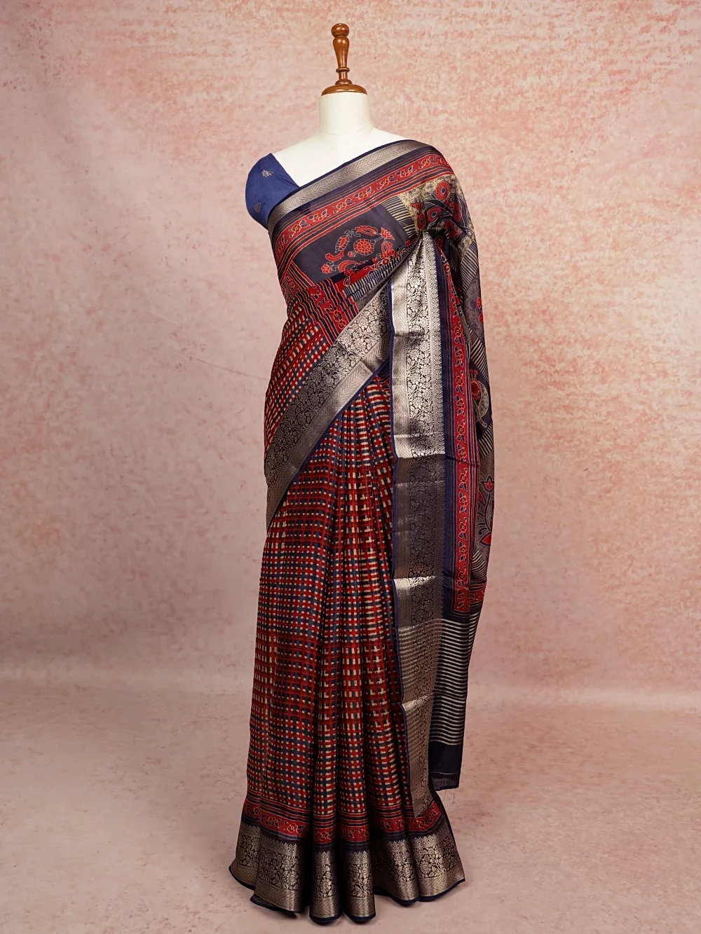 Blue Chanderi Silk Saree
