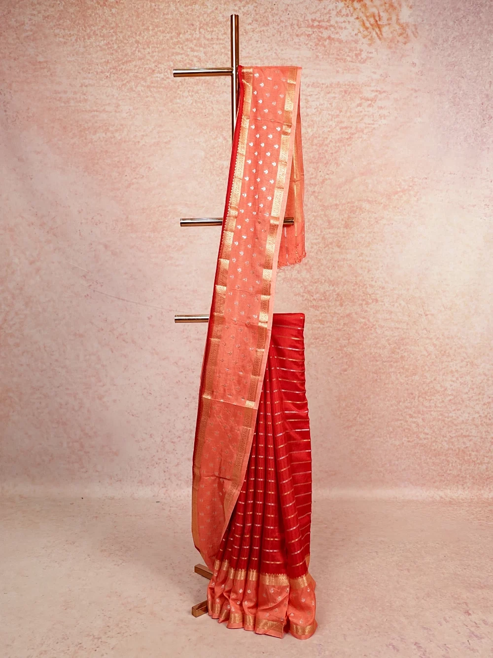 Red Semi Banarasi Saree