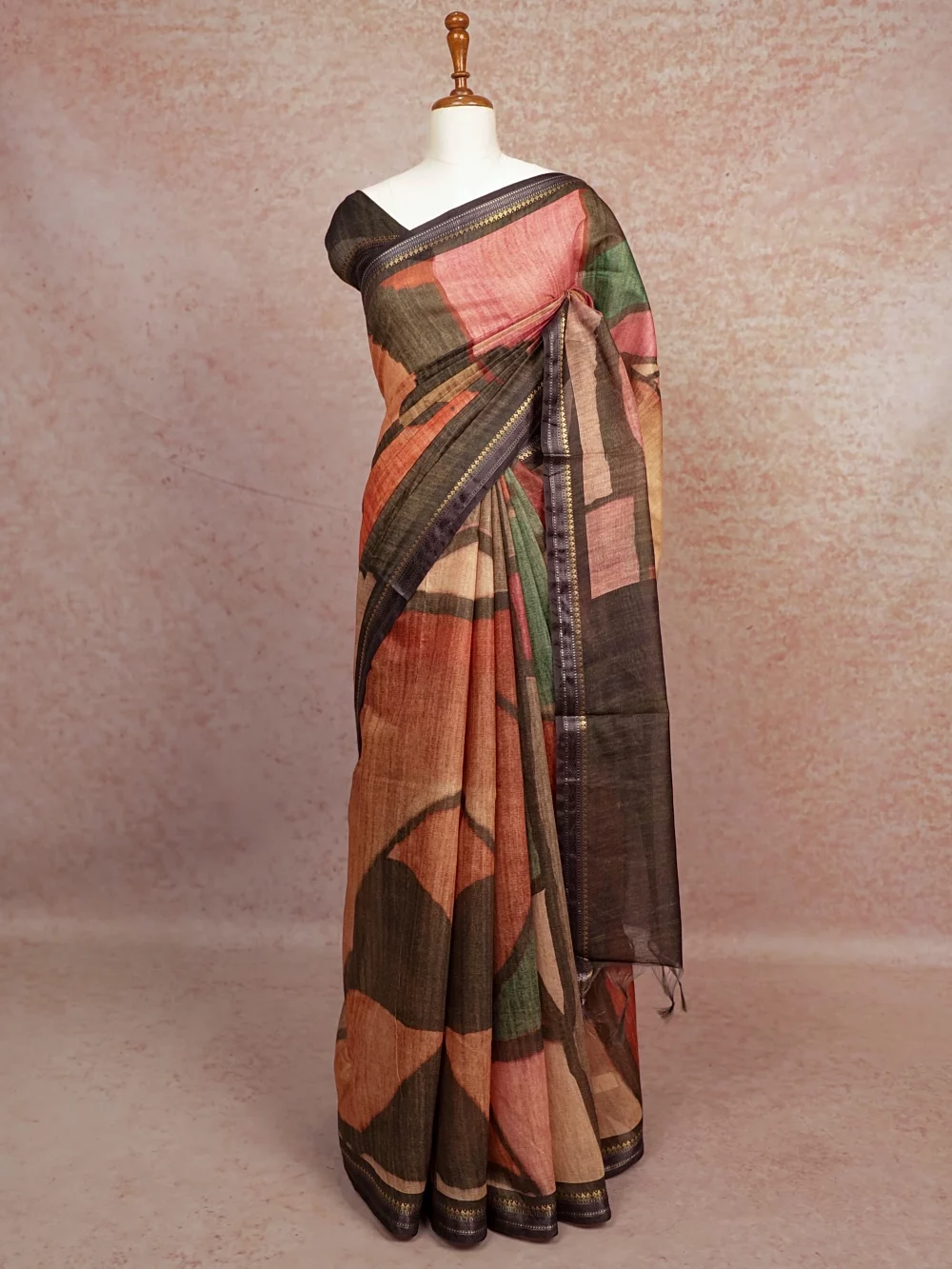 Multi Colours Semi Jute Saree