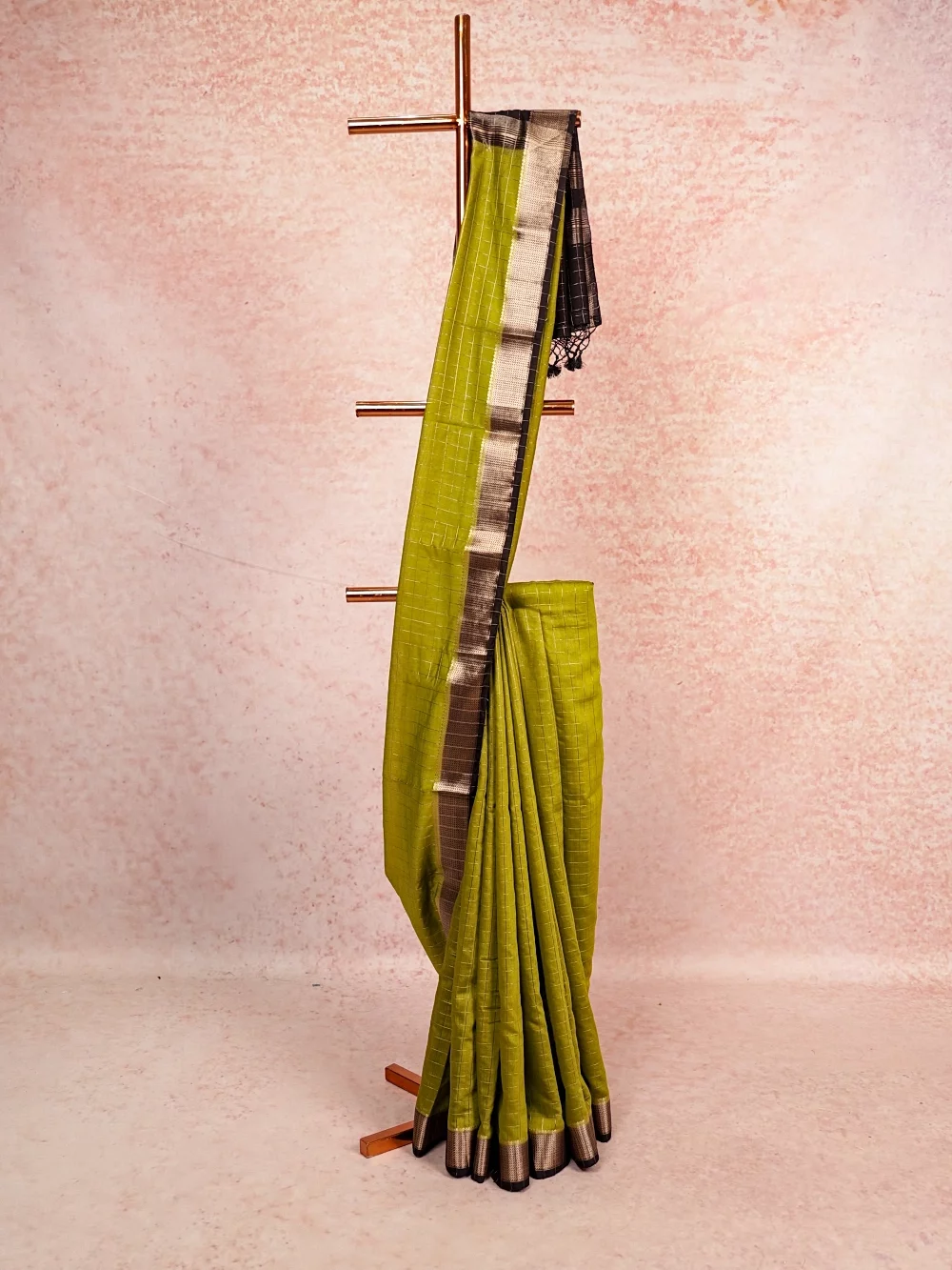 Green Semi Banarasi Saree