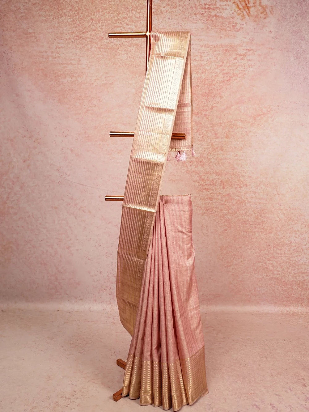 Light Pink Semi Banarasi Saree