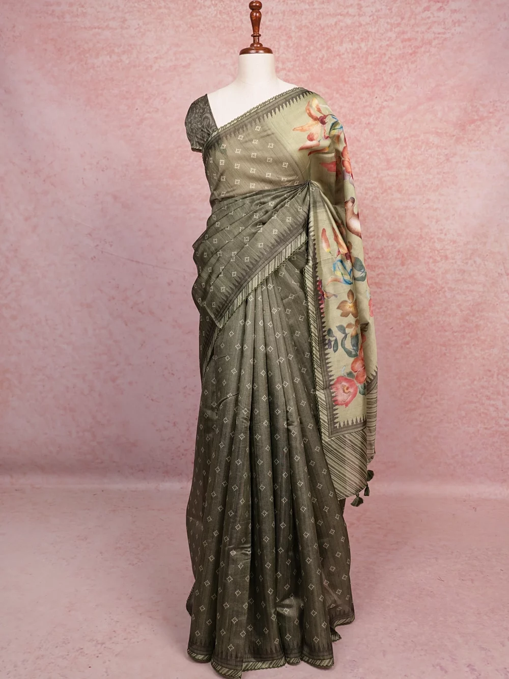 Green Semi Silk Saree