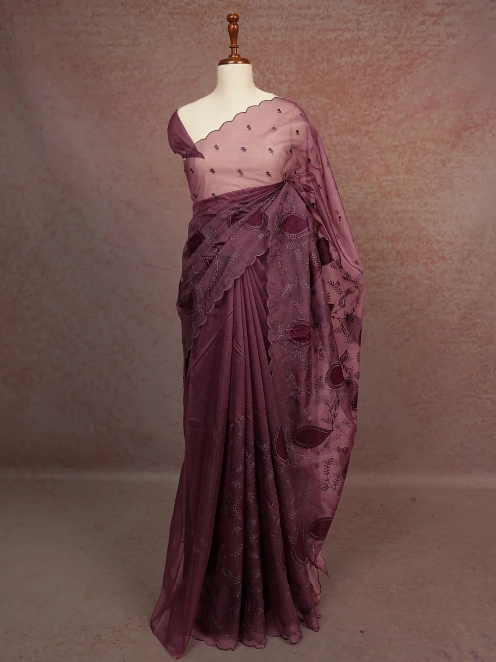 Purple Organza Saree