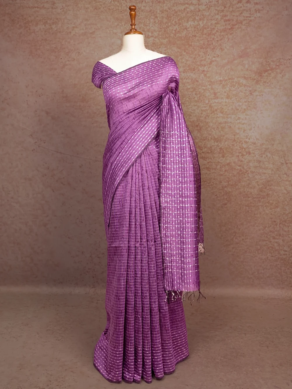Purple Semi Jute Saree