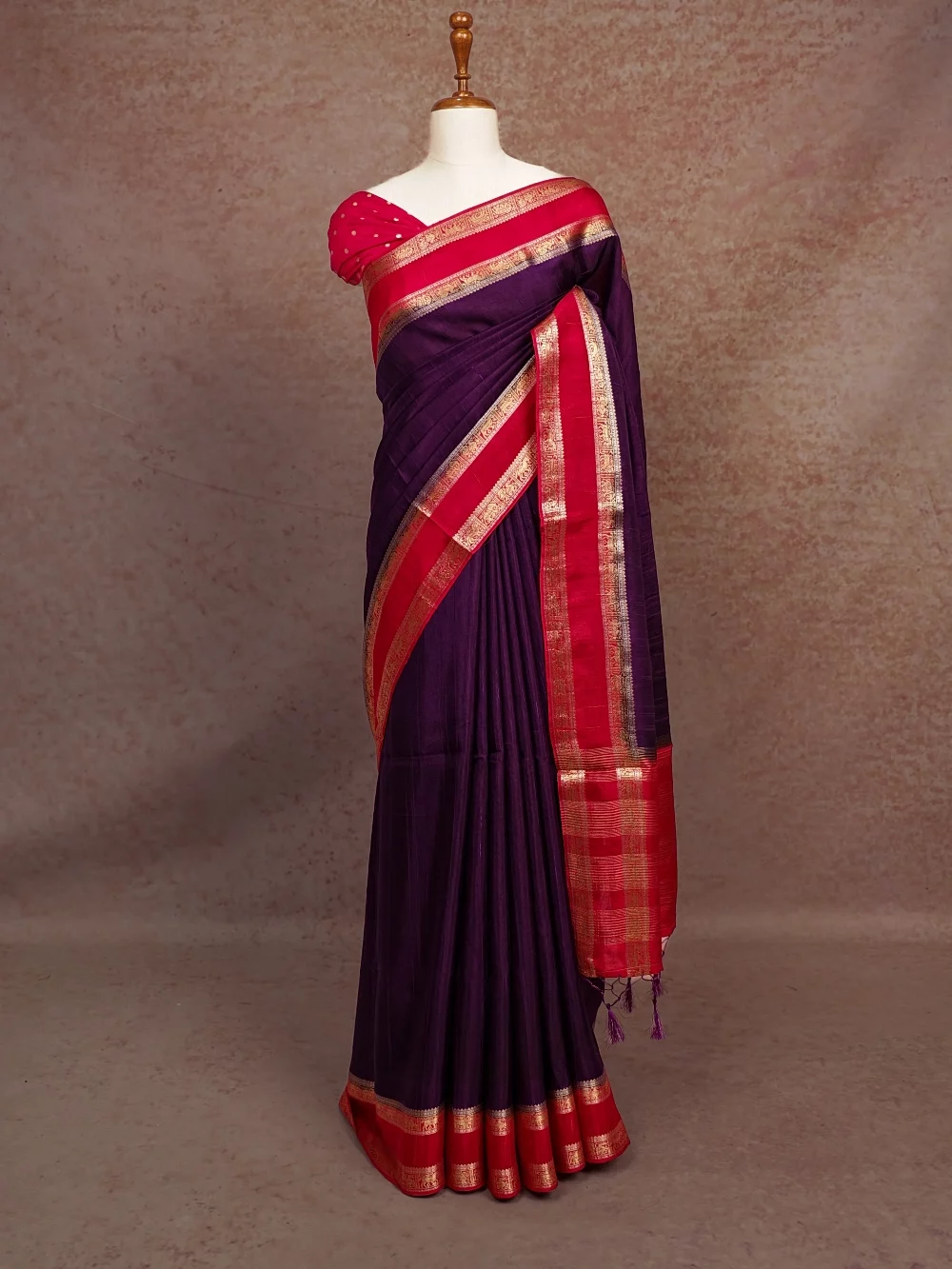 Violet Semi Banarasi Saree