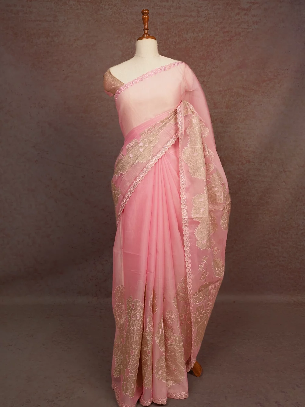 Pink Organza Saree