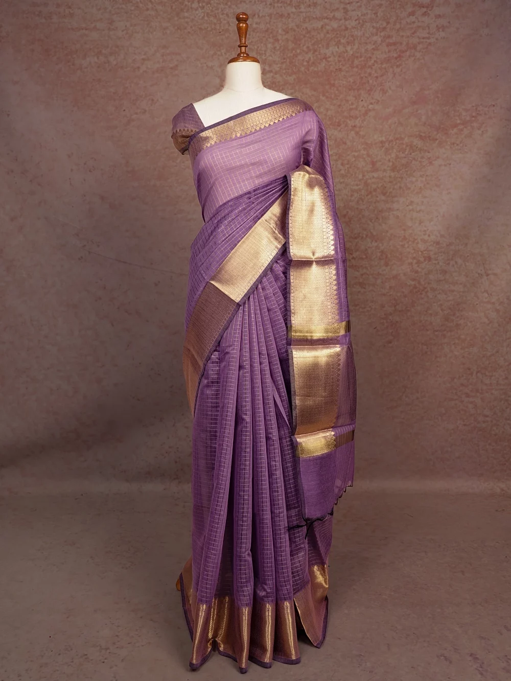 Purple Cotton Silk Saree