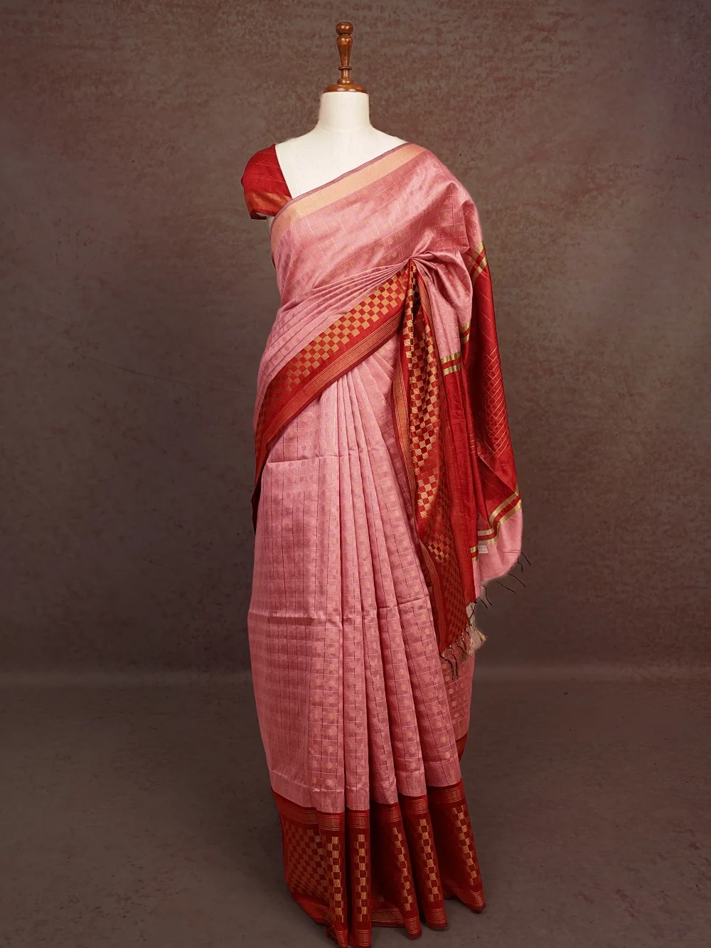 Pink Cotton Silk Saree