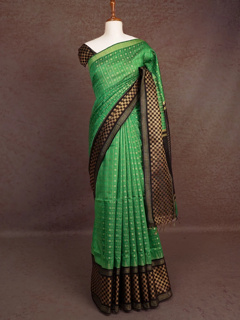 Green Semi Tussar Saree