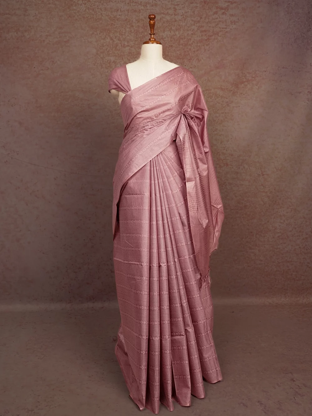 Pastel Pink Semi Tussar  Saree