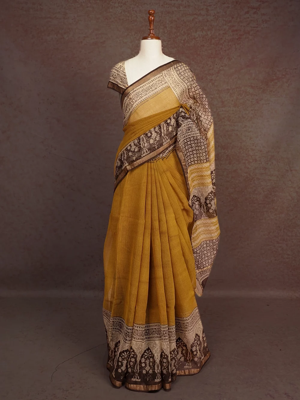 Olive Green Kota Saree