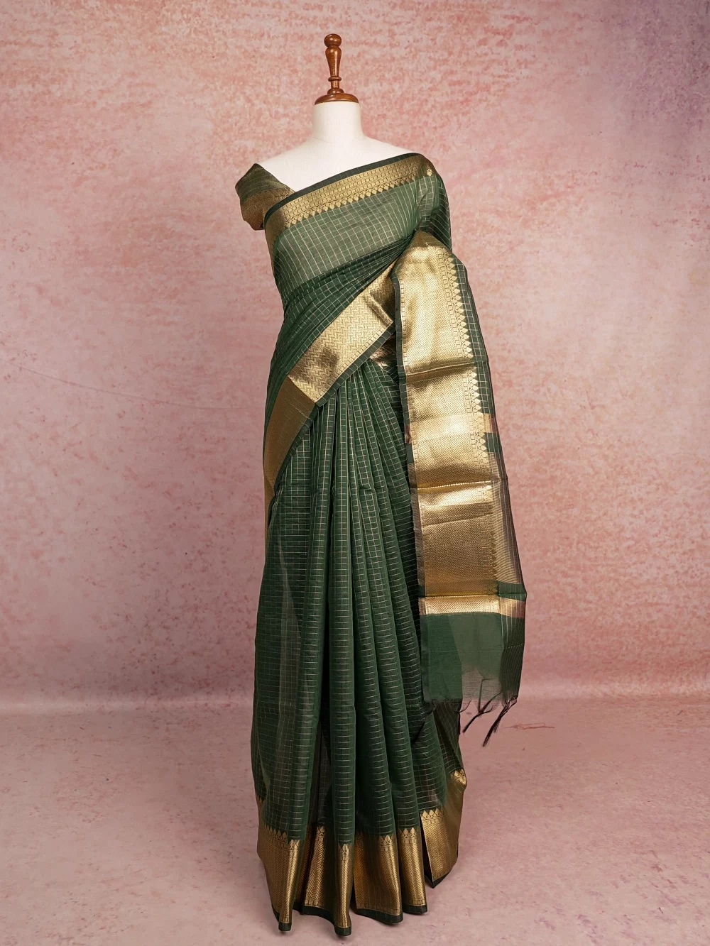 Green Cotton Silk Saree