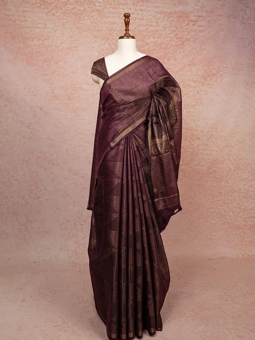 Violet Cotton Silk Saree
