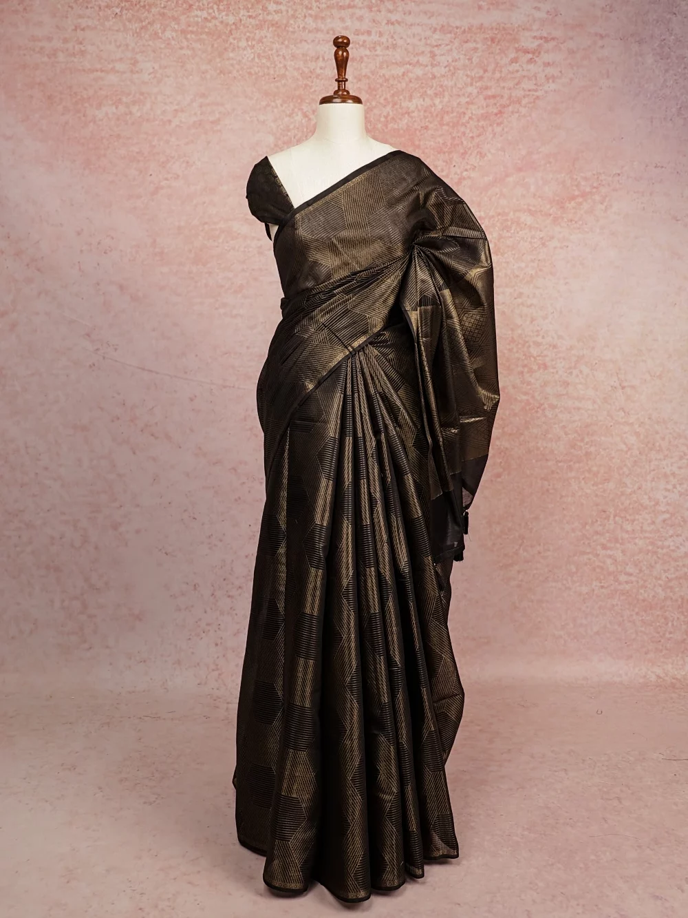 Black Cotton Silk Saree