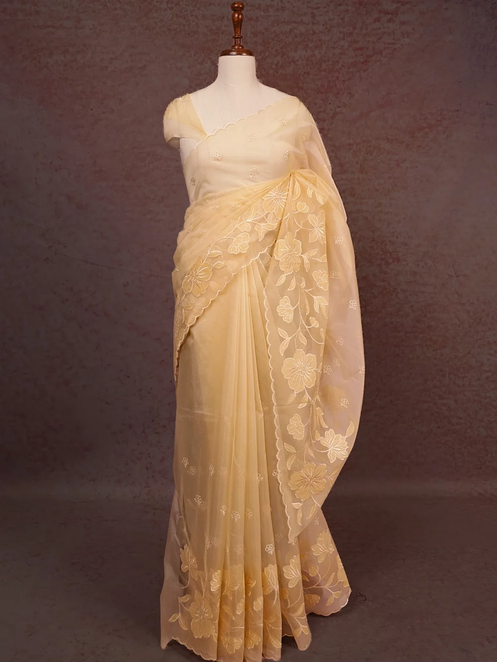 Sandal Organza Saree