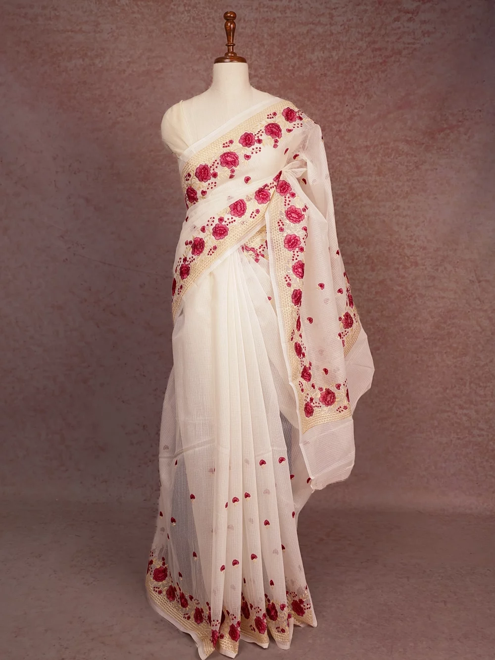 Off White Net Kota Saree
