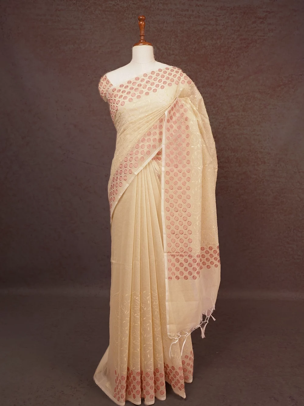 Cream Kota Saree