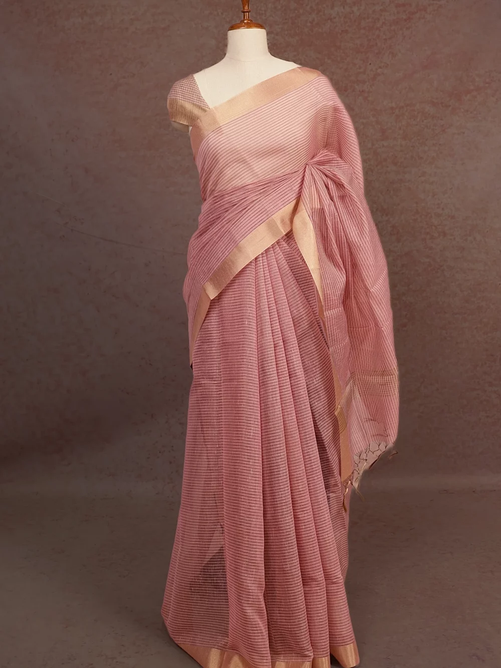 Pink Semi Tissue Saree