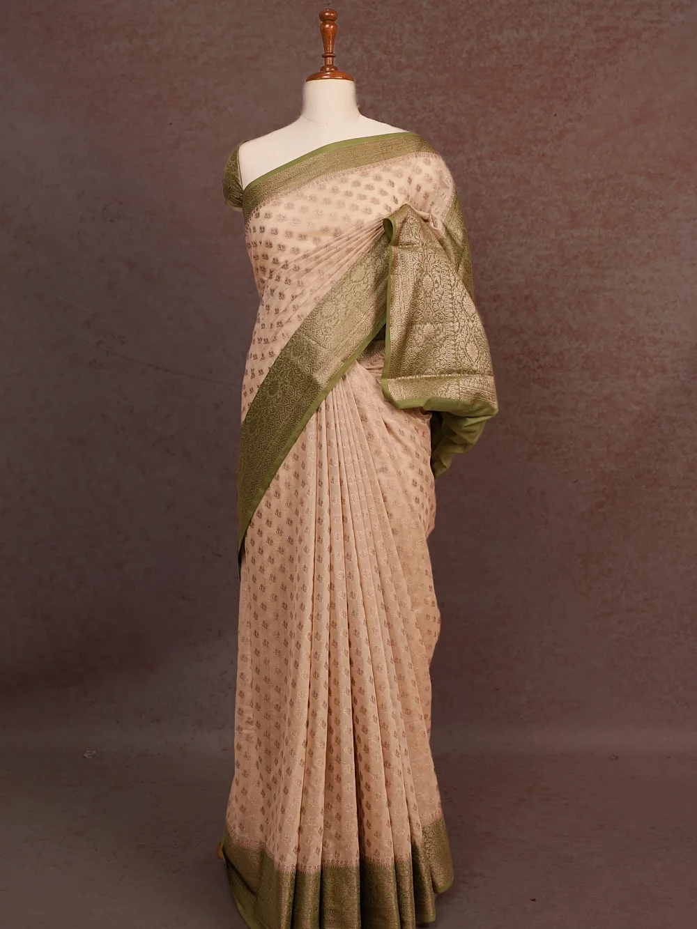 Cream Semi Tussar Saree