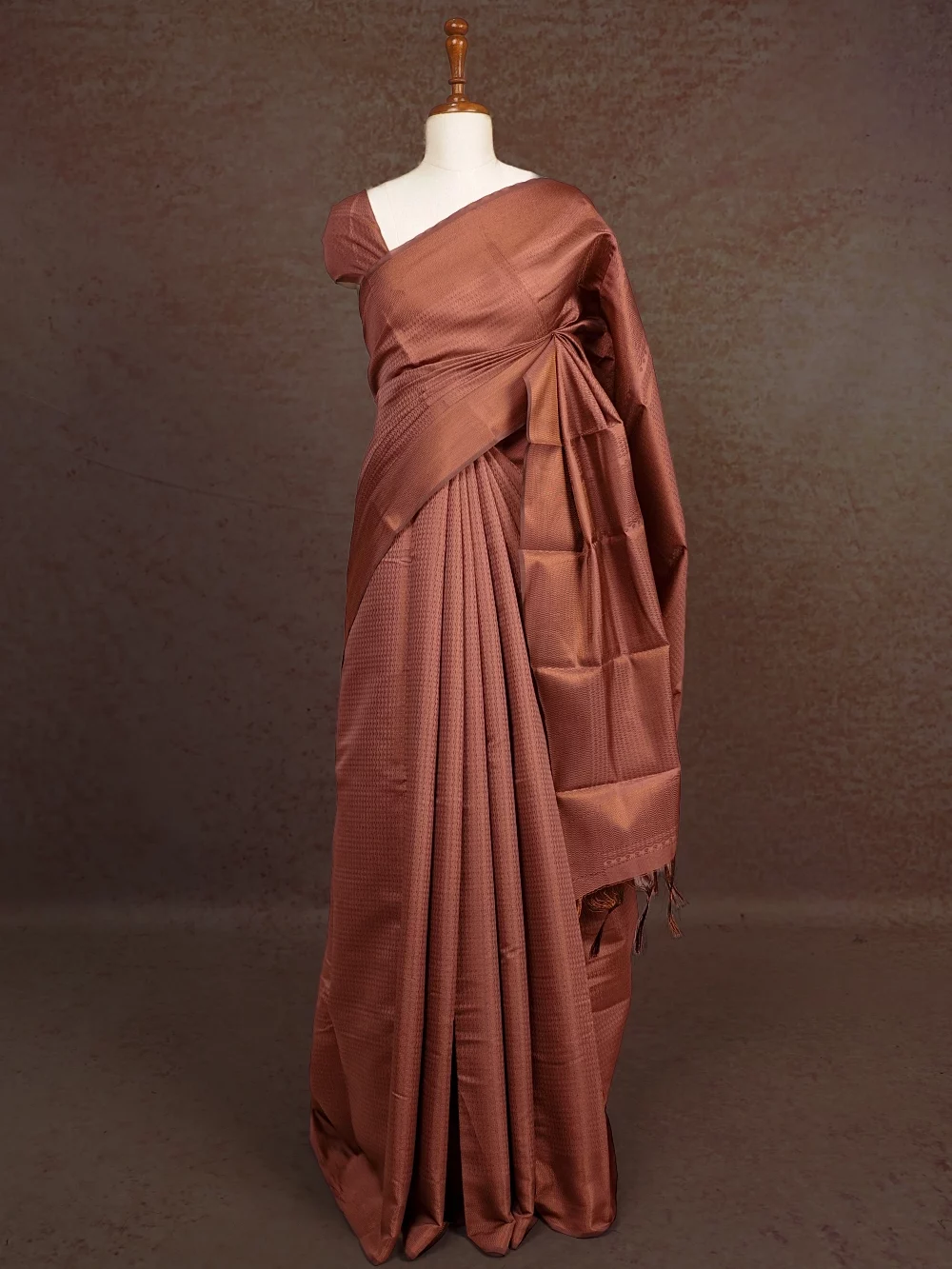 Onion Colour Semi Silk Saree