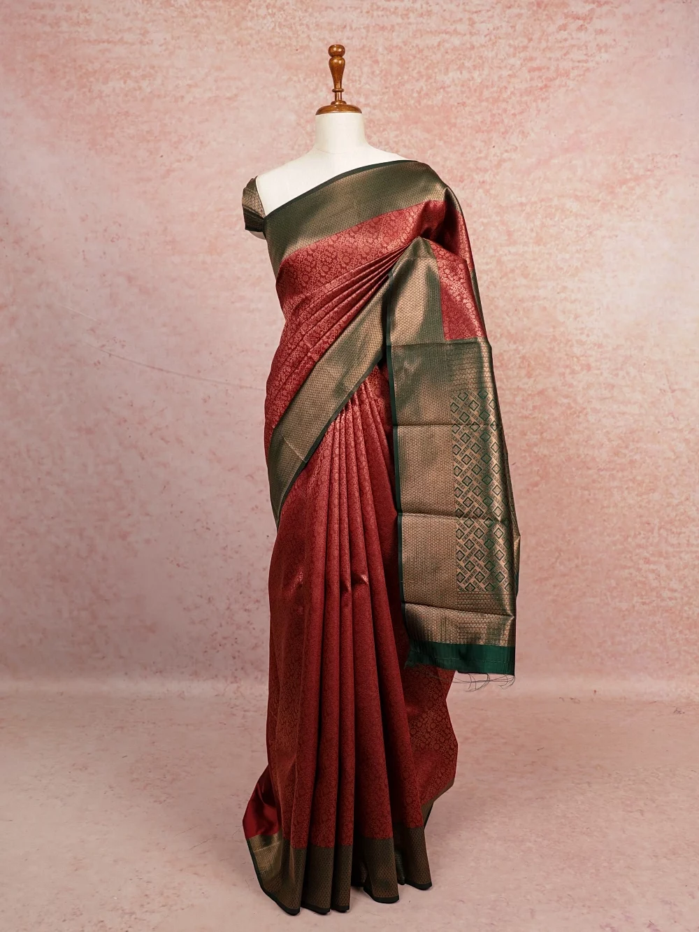 Maroon Semi Silk Saree