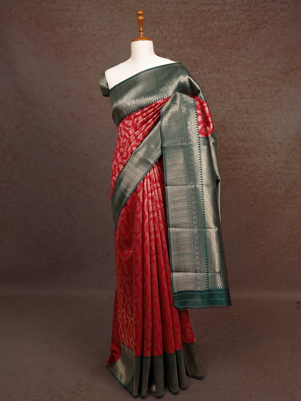 Maroon Semi Silk Saree
