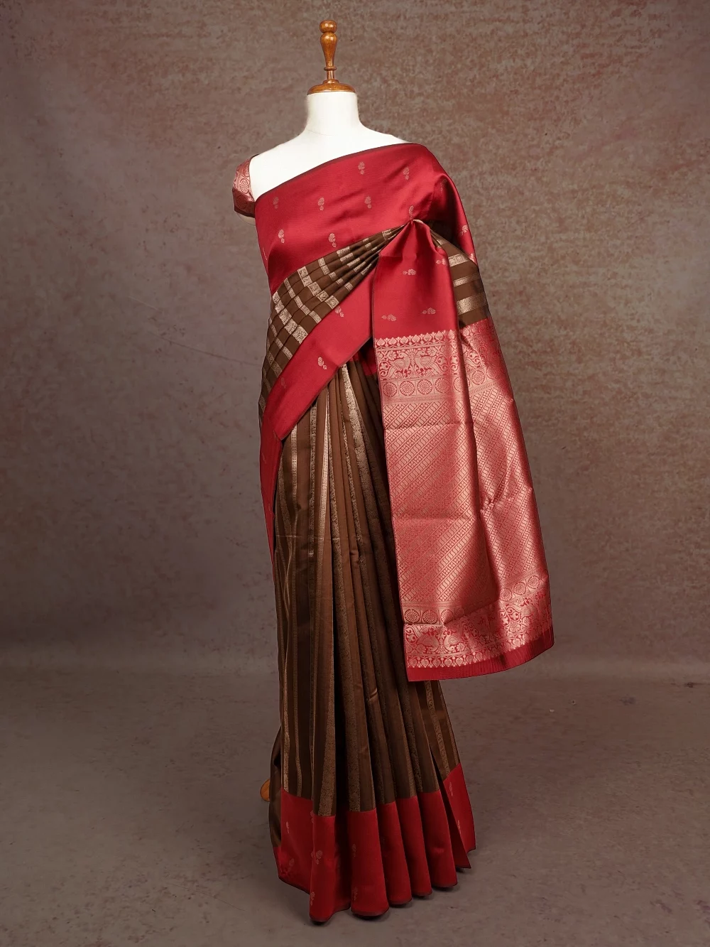 Maroon Semi Silk Saree