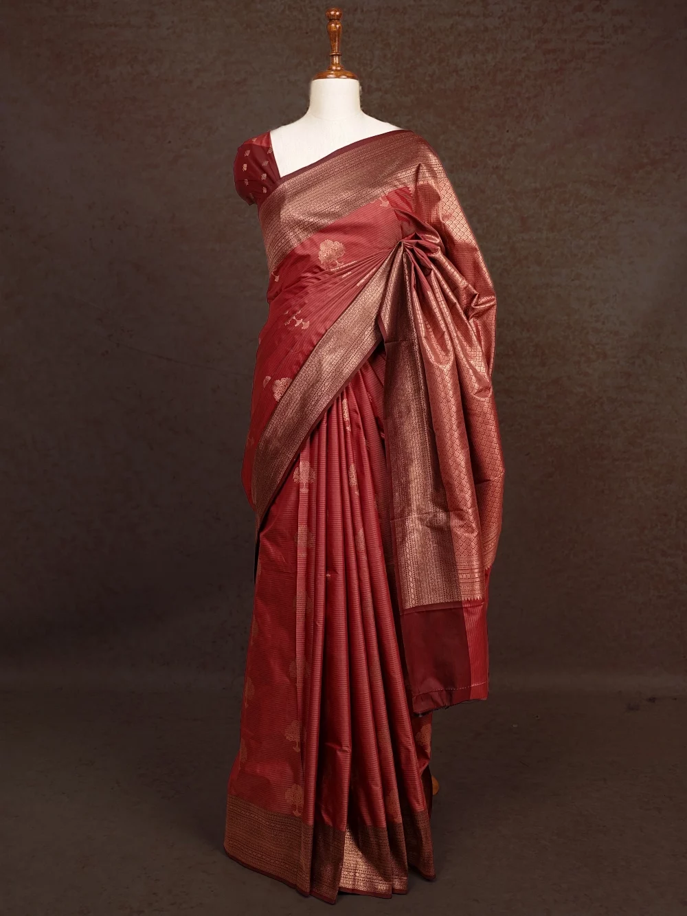 Light Wine Colour Semi Silk Saree