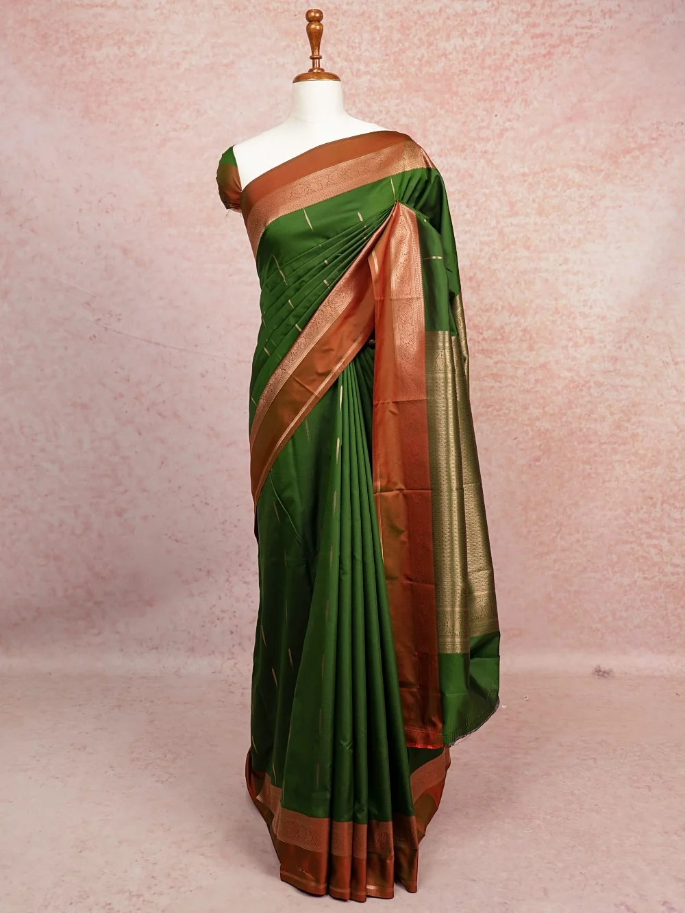 Green Colour Semi Silk Saree
