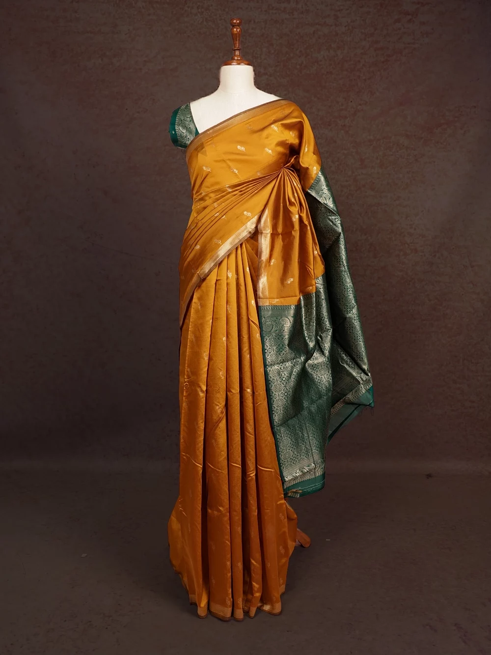 Mustard Yellow Semi Silk Saree