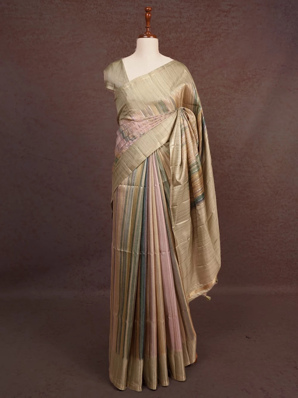 Multi Color Semi Tussar Saree