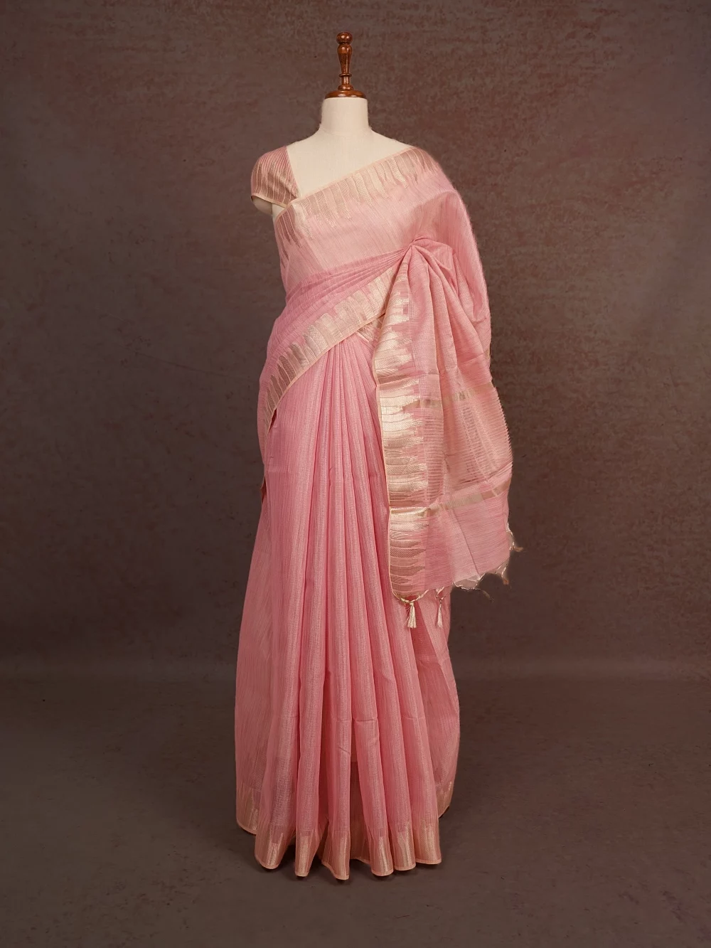 Baby Pink Semi Tissue Saree