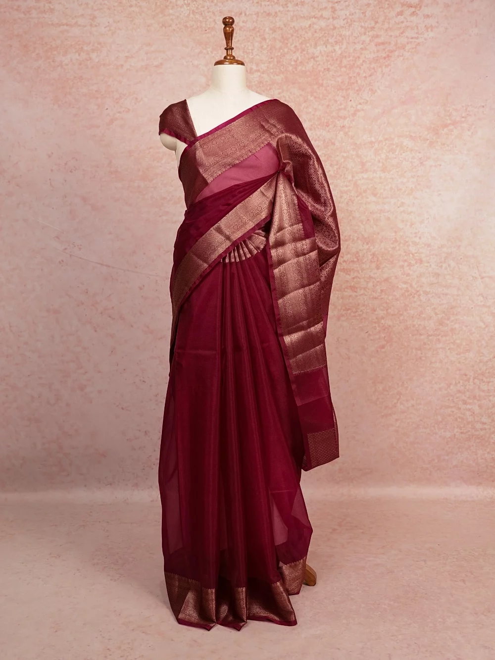 Grape Wine Semi Tussar Saree
