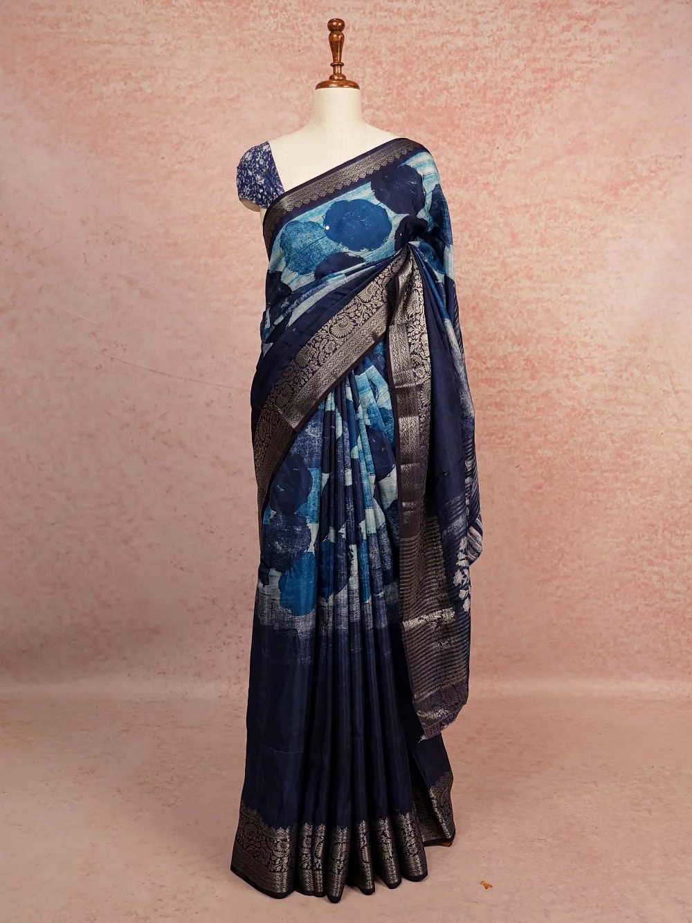 Blue Semi Tussar Saree