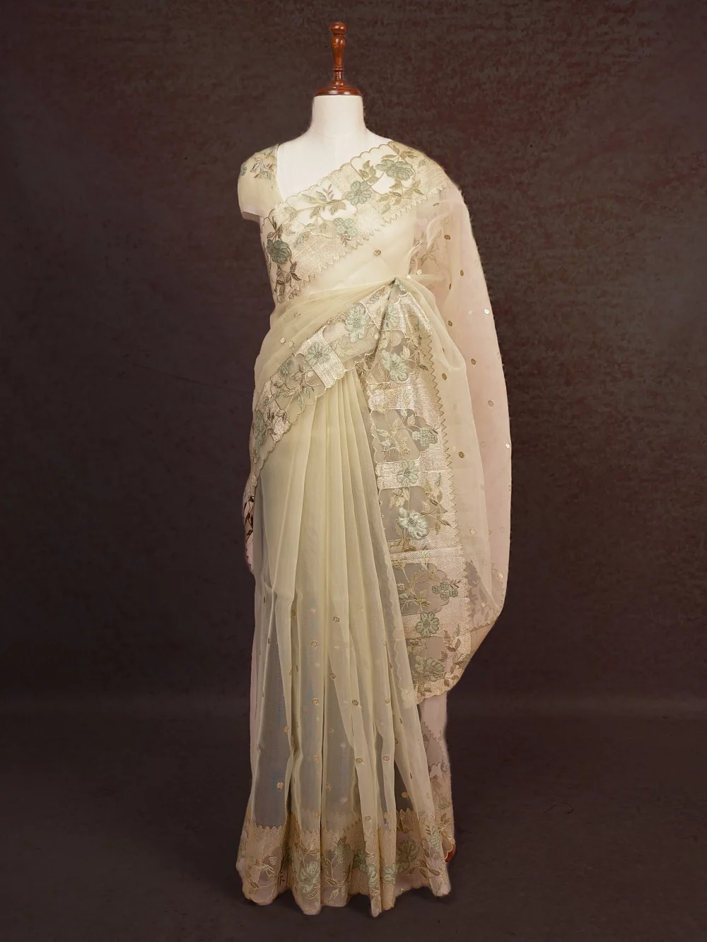 Light Green Tissue Organza Saree