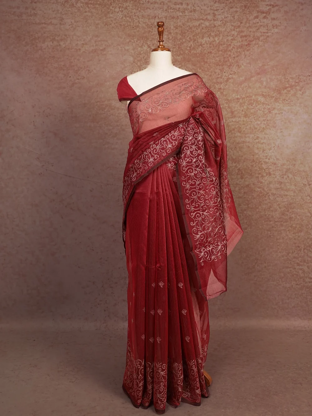 Reddish Maroon Kota Saree
