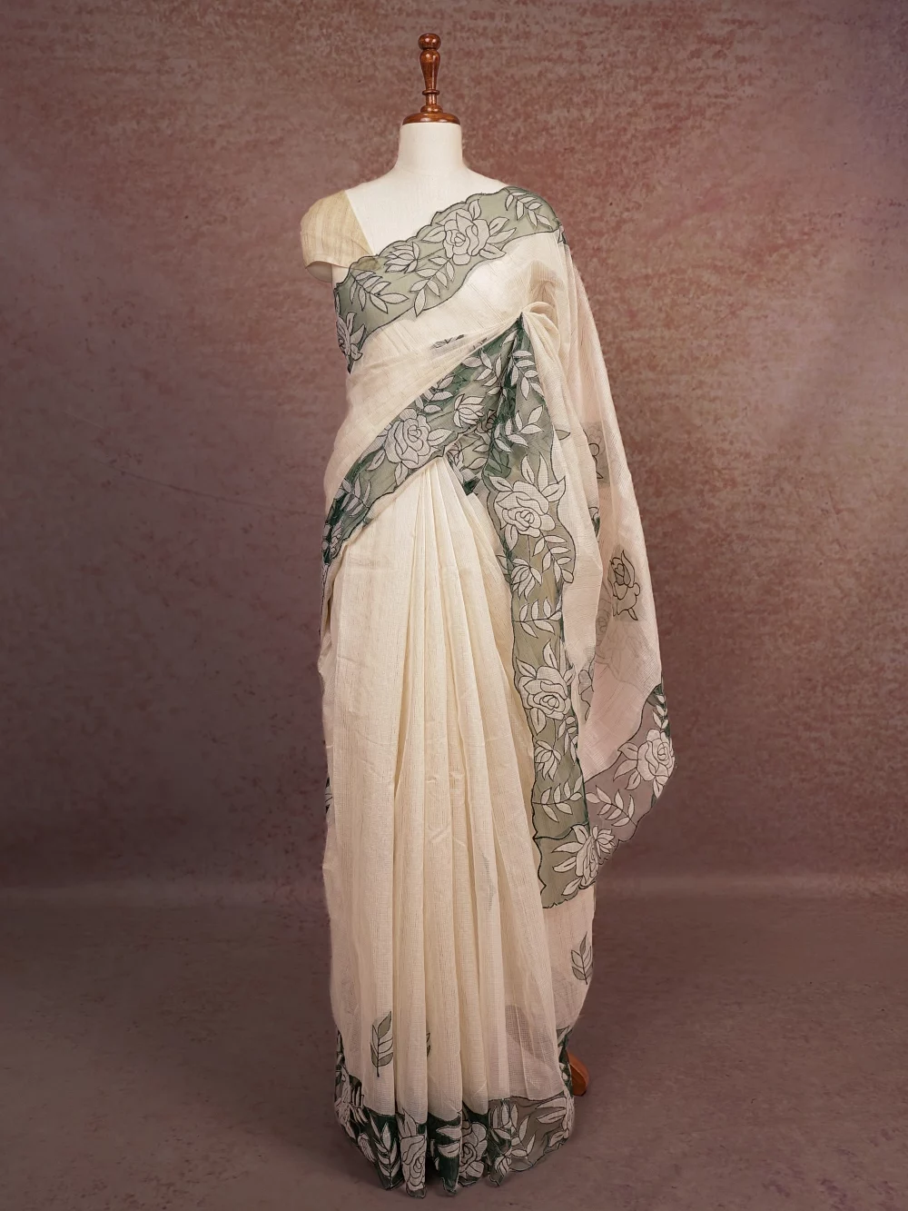 Cream Kota Saree