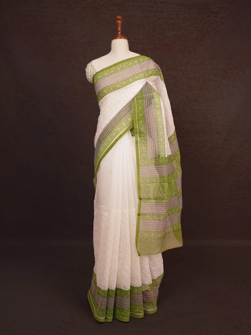 White Net Kota Saree