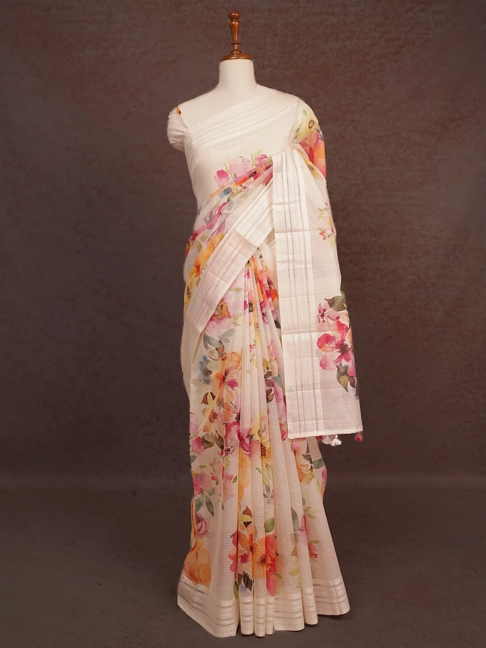 White Kota Saree
