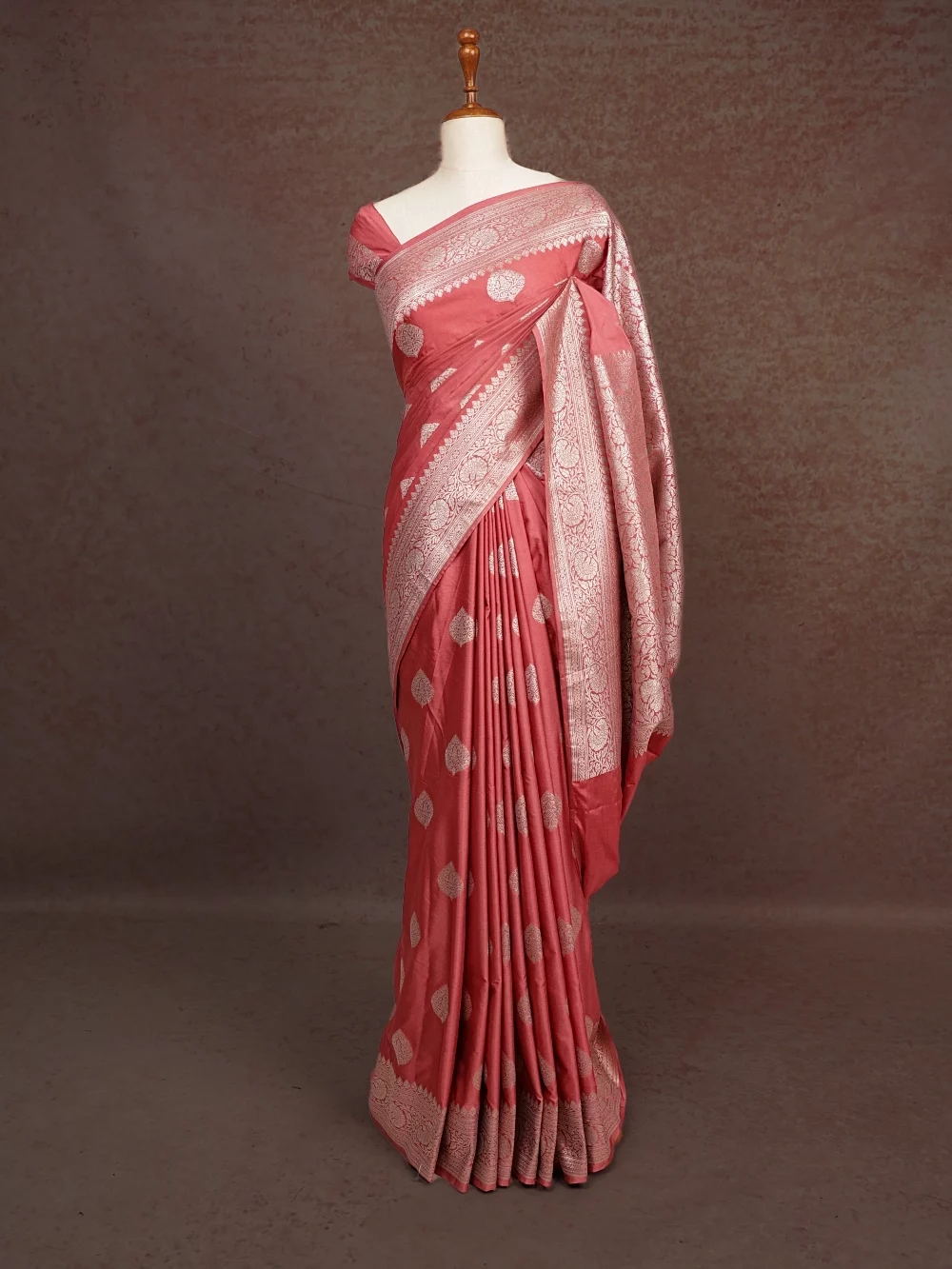 Onion Pink Silk Saree