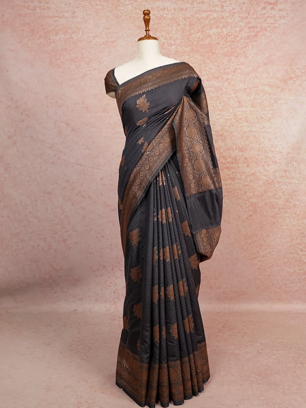 Ash Semi Silk Saree