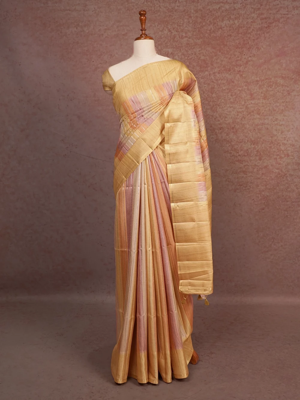 Multi Colour Semi Tussar Saree