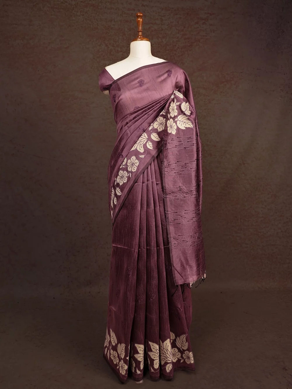 Dark Lavender Semi Jute Silk Saree